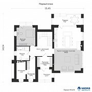 Планировки: Кирпичный дом в стиле Райта по проекту М475 